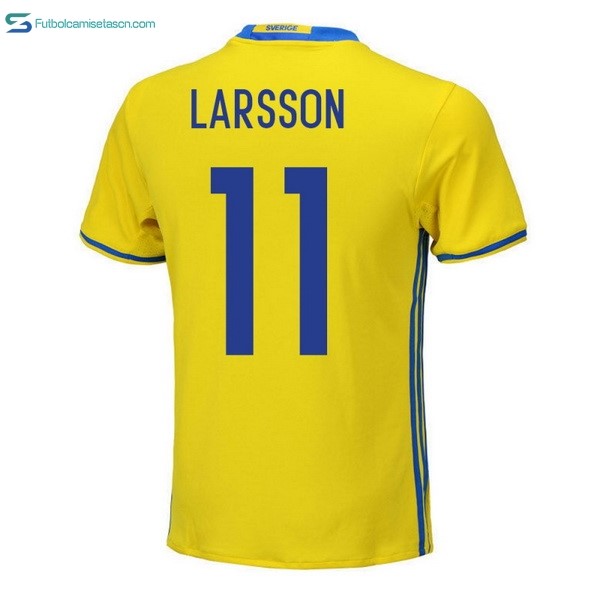 Camiseta Sweden 1ª Larsson 2018 Amarillo